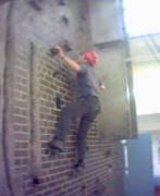Jim on the climbing wall