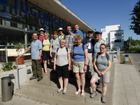 Outside our hostel in Berlin